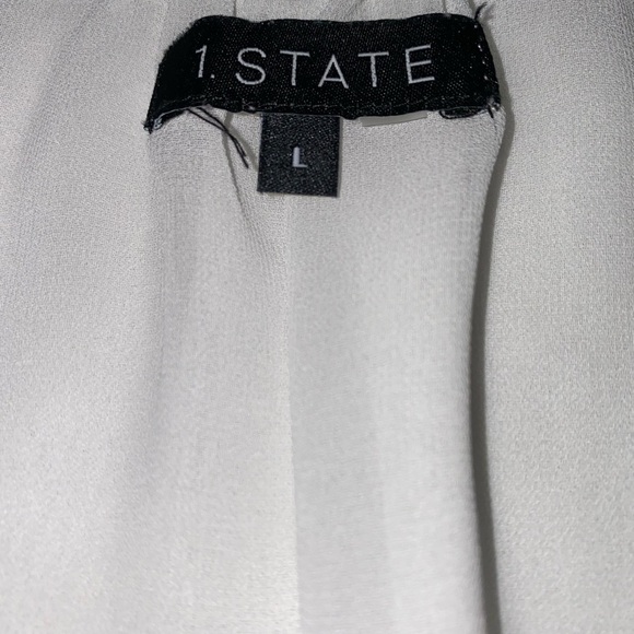 1.State Dakota Short Flutter Sleeve V-Neck Semi Sheer Women Blouse Size Large - Picture 6 of 6